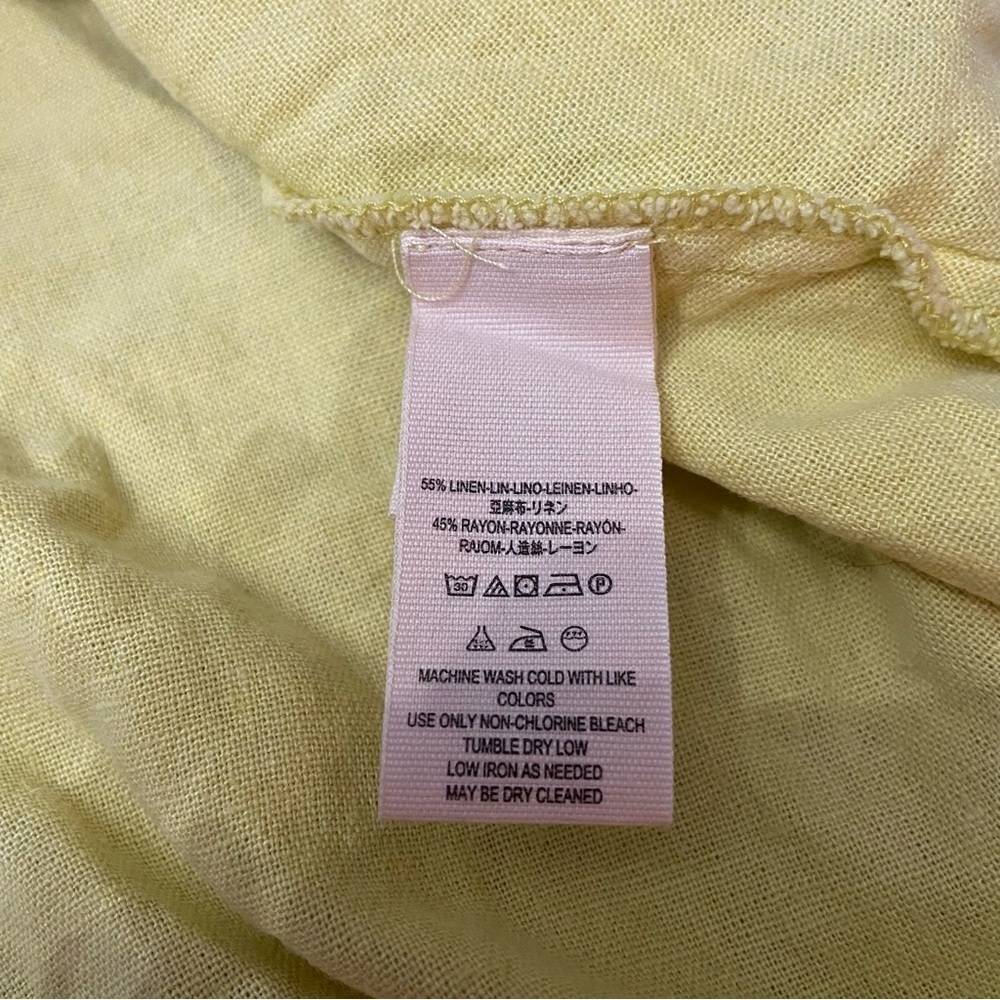 Free People poppy linen button front split midi skirt yellow 4164 - Picture 9 of 13